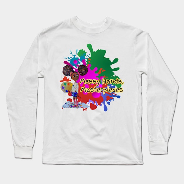 Messy Hands, Masterpieces Long Sleeve T-Shirt by Darin Pound